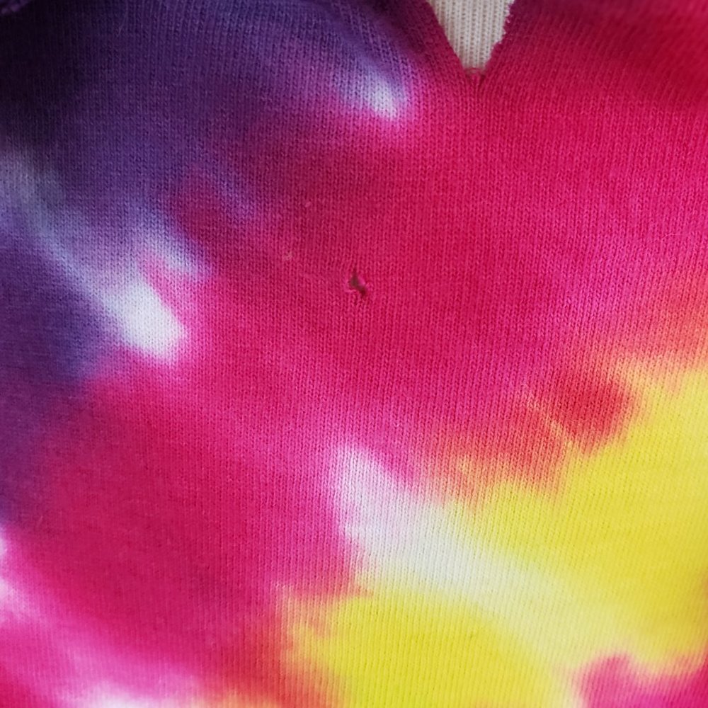 Multicolored Tie-Dye Fringe Festival Ready T-Shirt S-M - Picture 9 of 9
